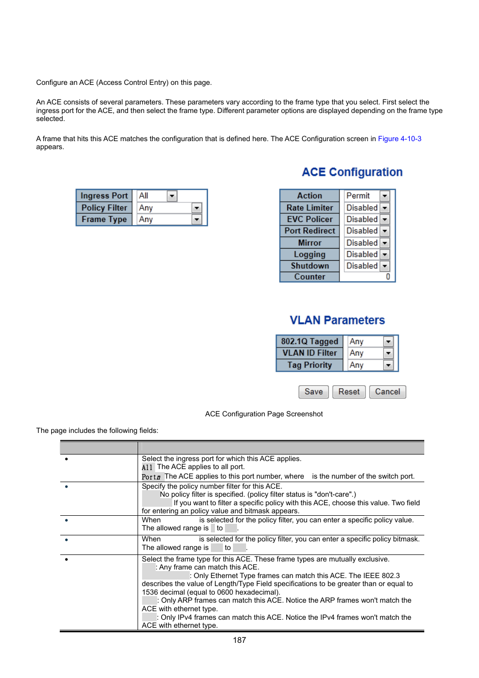 3 ace configuration | Interlogix NS3550-8T-2S User Manual User Manual | Page 187 / 495