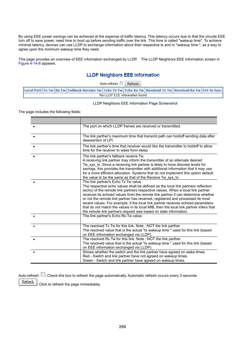 7 lldp neighbours eee information | Interlogix NS3550-8T-2S User Manual User Manual | Page 268 / 495