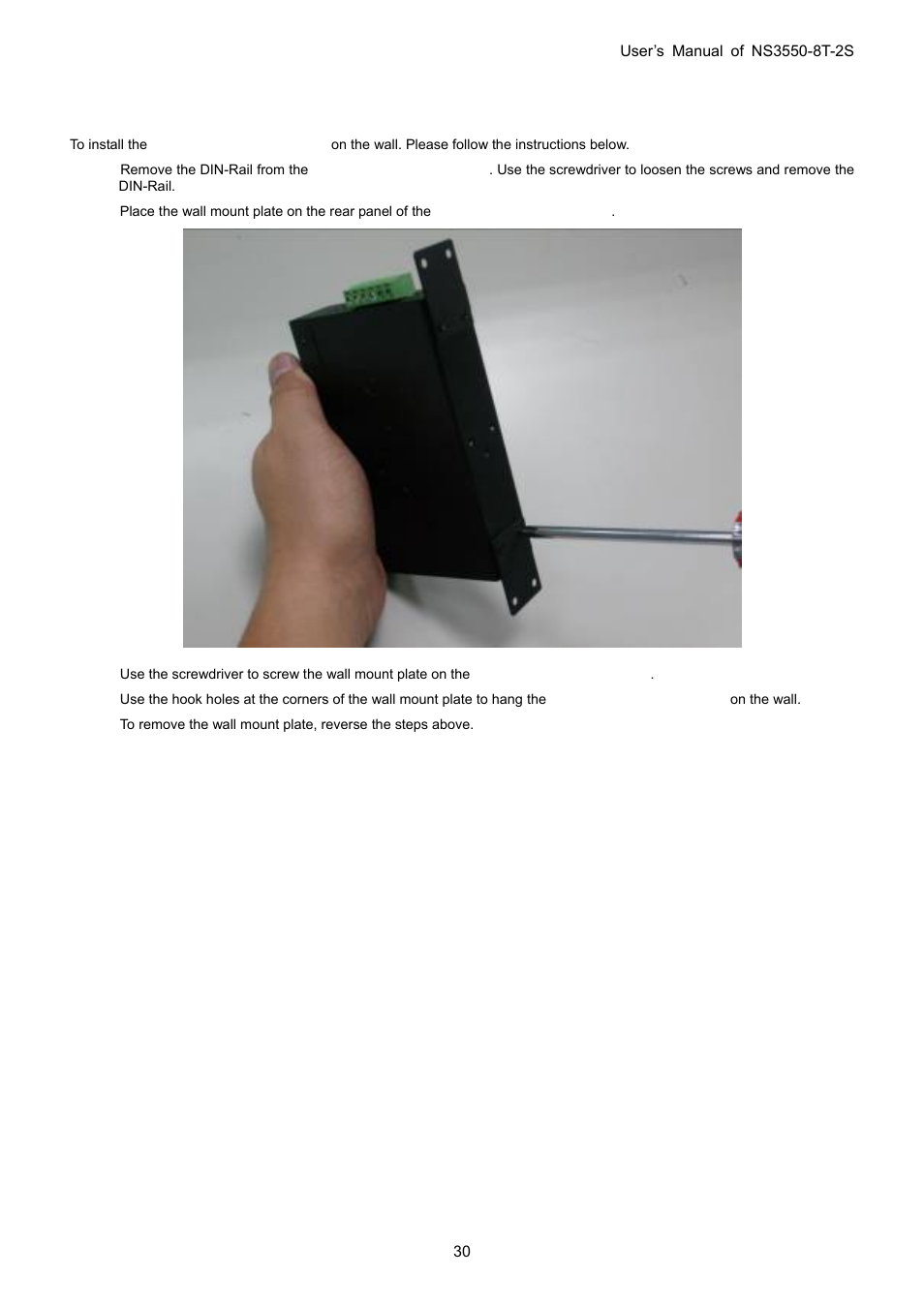 3 wall mount plate mounting | Interlogix NS3550-8T-2S User Manual User Manual | Page 30 / 495
