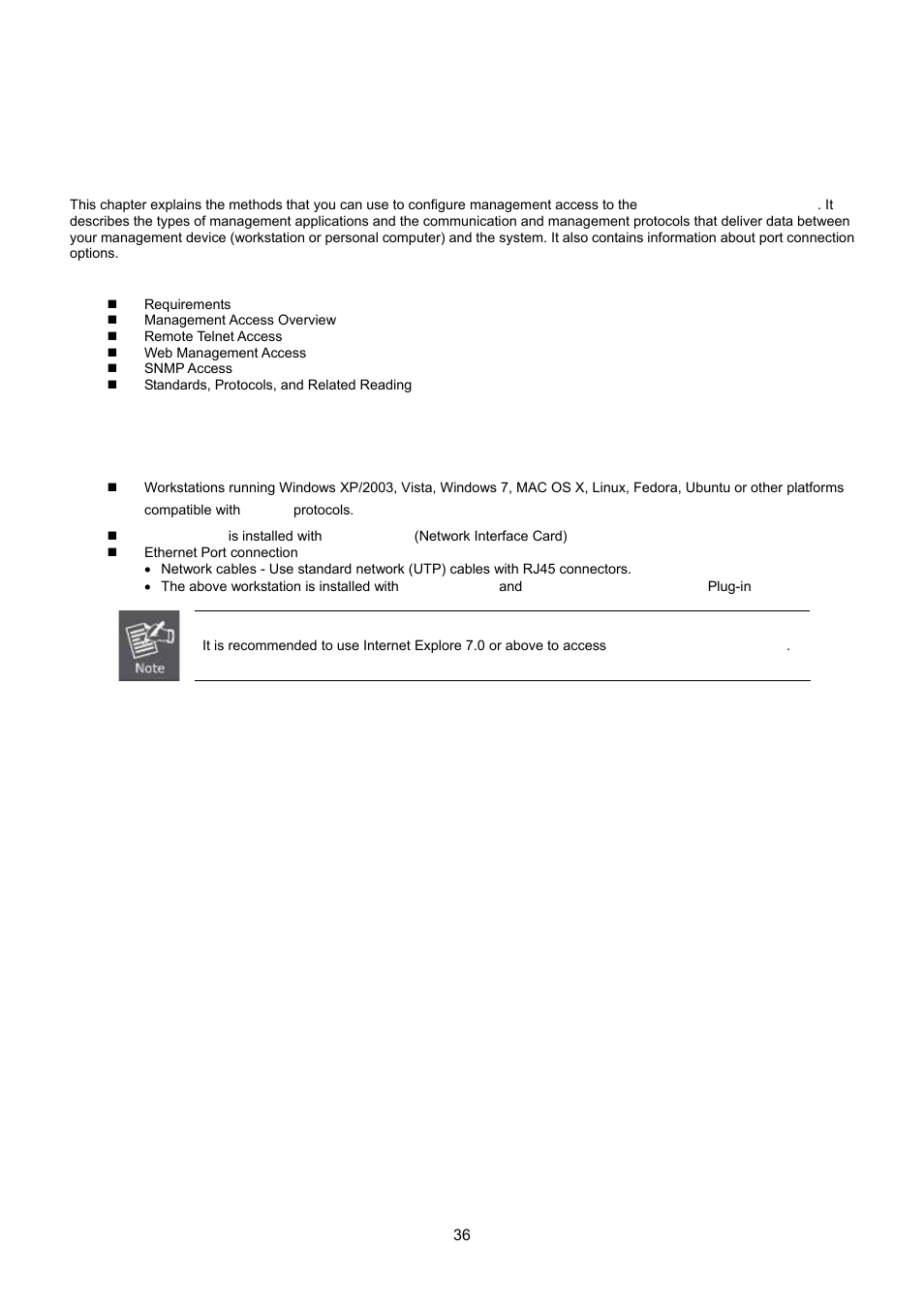 Switch management, 1 requirements | Interlogix NS3550-8T-2S User Manual User Manual | Page 36 / 495