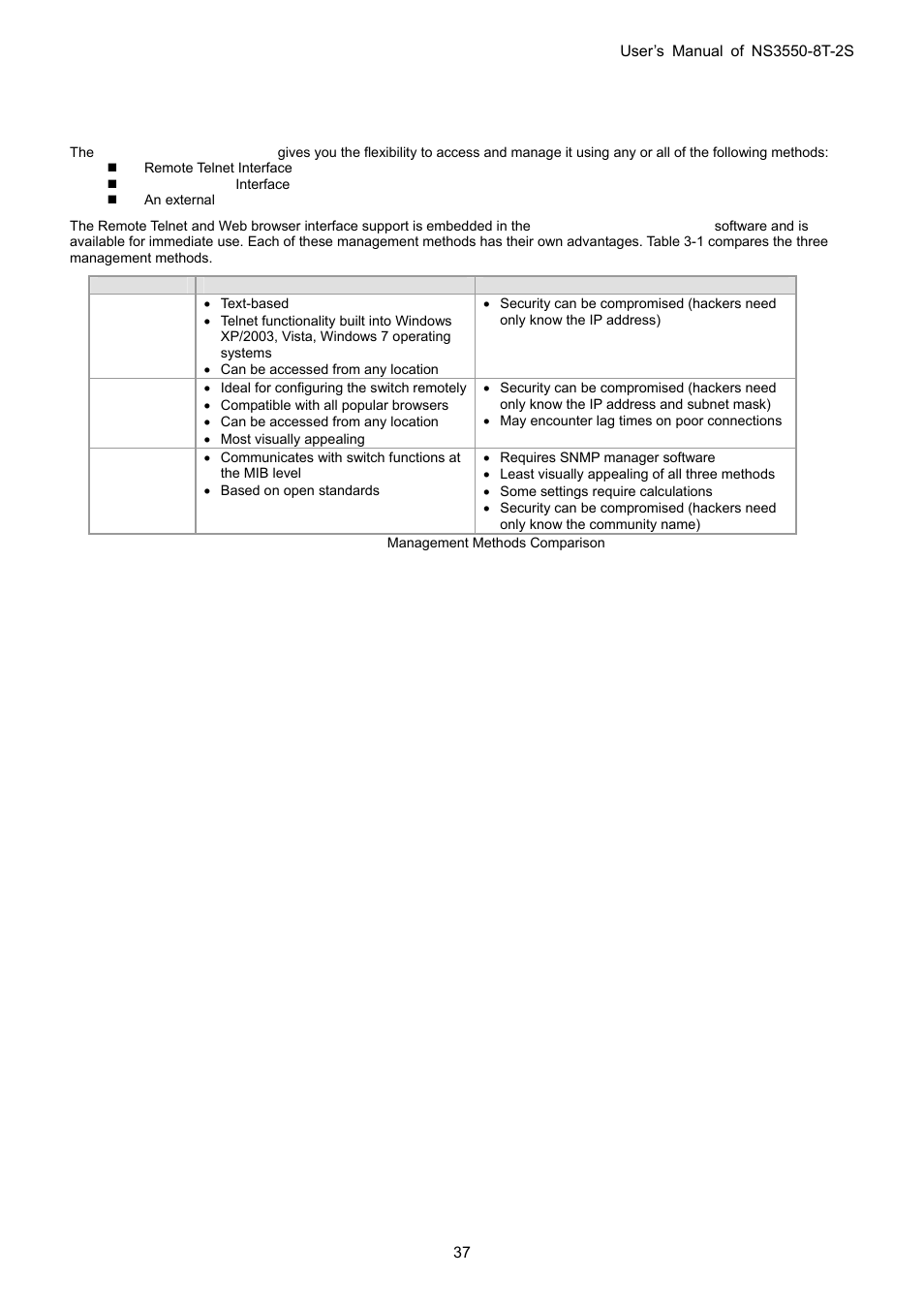 2 management access overview | Interlogix NS3550-8T-2S User Manual User Manual | Page 37 / 495