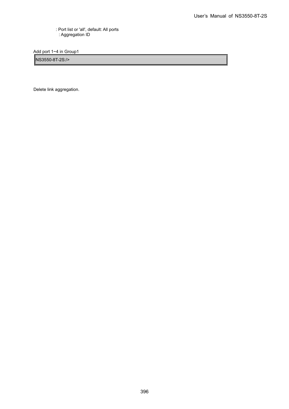 Aggregation delete | Interlogix NS3550-8T-2S User Manual User Manual | Page 396 / 495