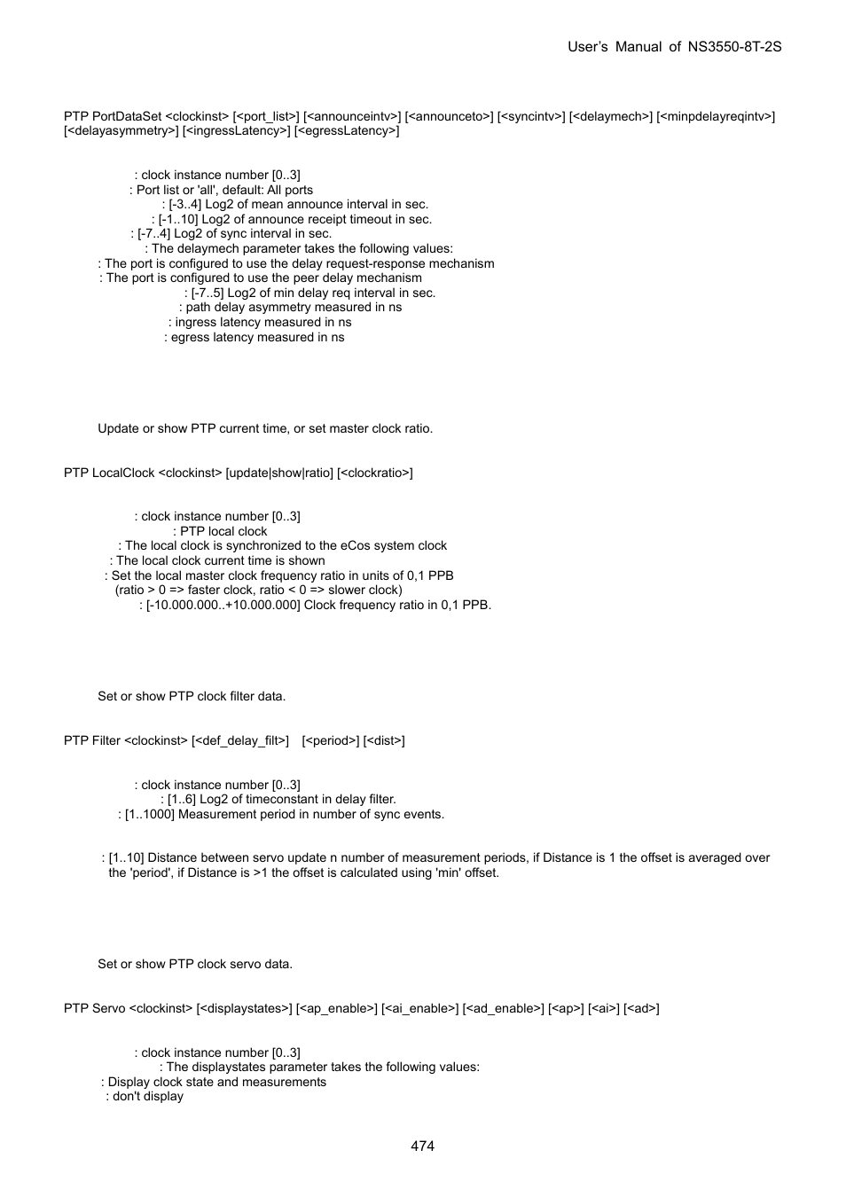 Ptp localclock, Ptp filter, Ptp servo | Interlogix NS3550-8T-2S User Manual User Manual | Page 474 / 495