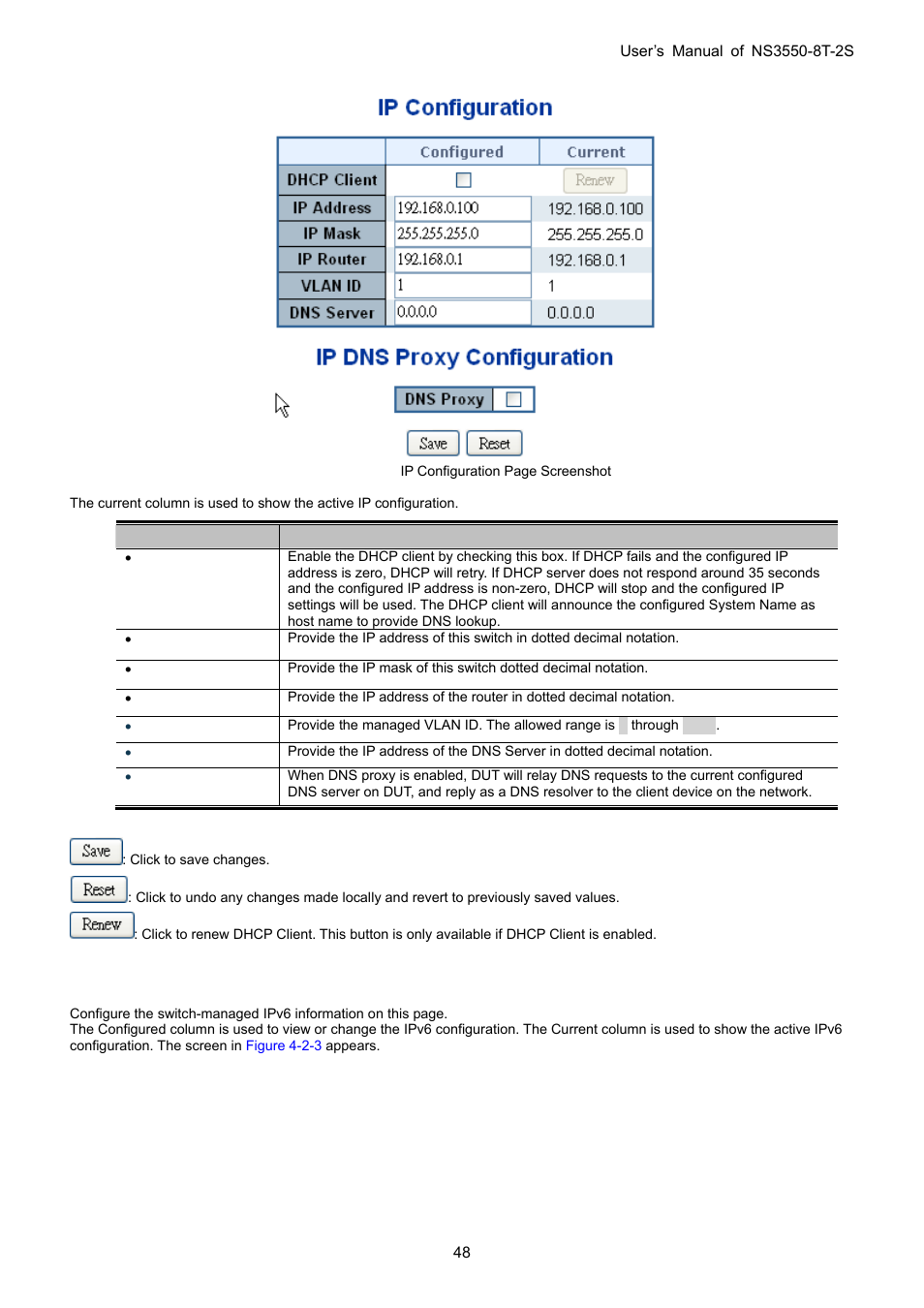 3 ipv6 configuration | Interlogix NS3550-8T-2S User Manual User Manual | Page 48 / 495