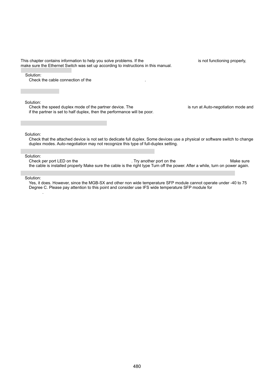 Trouble shooting | Interlogix NS3550-8T-2S User Manual User Manual | Page 480 / 495