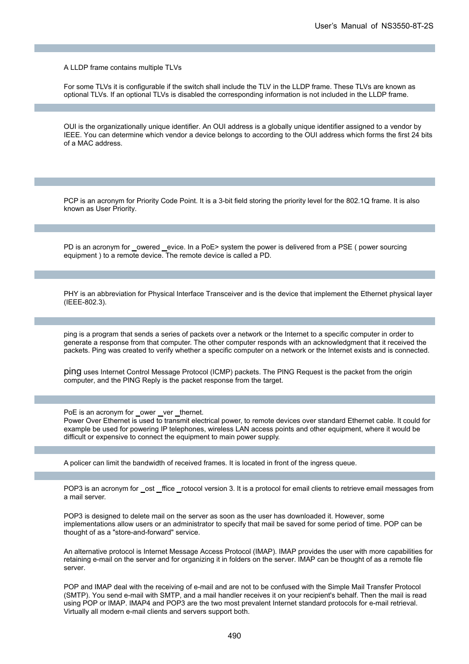 Ping | Interlogix NS3550-8T-2S User Manual User Manual | Page 490 / 495