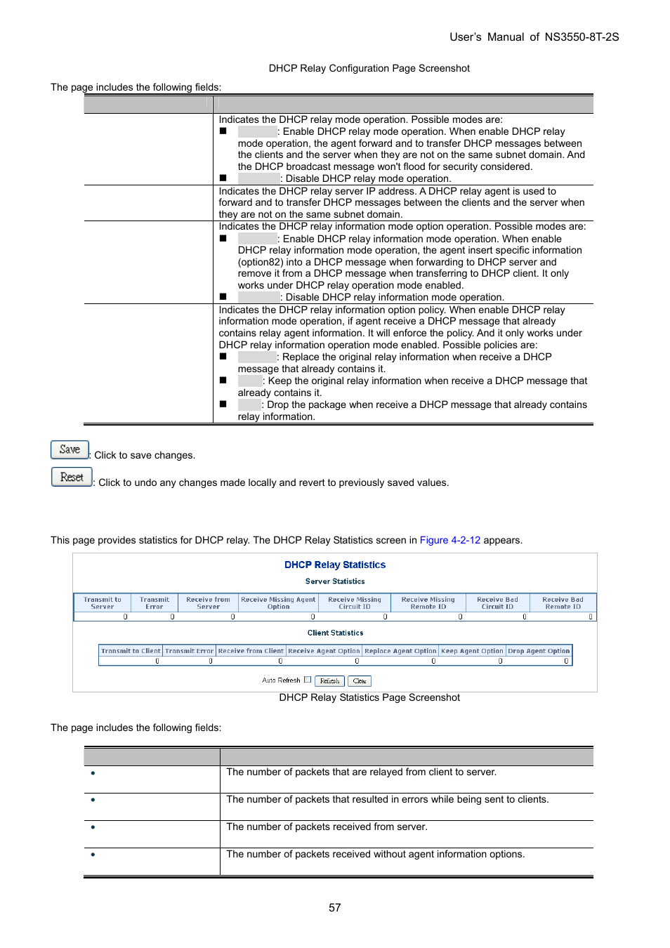 9 dhcp relay statistics | Interlogix NS3550-8T-2S User Manual User Manual | Page 57 / 495