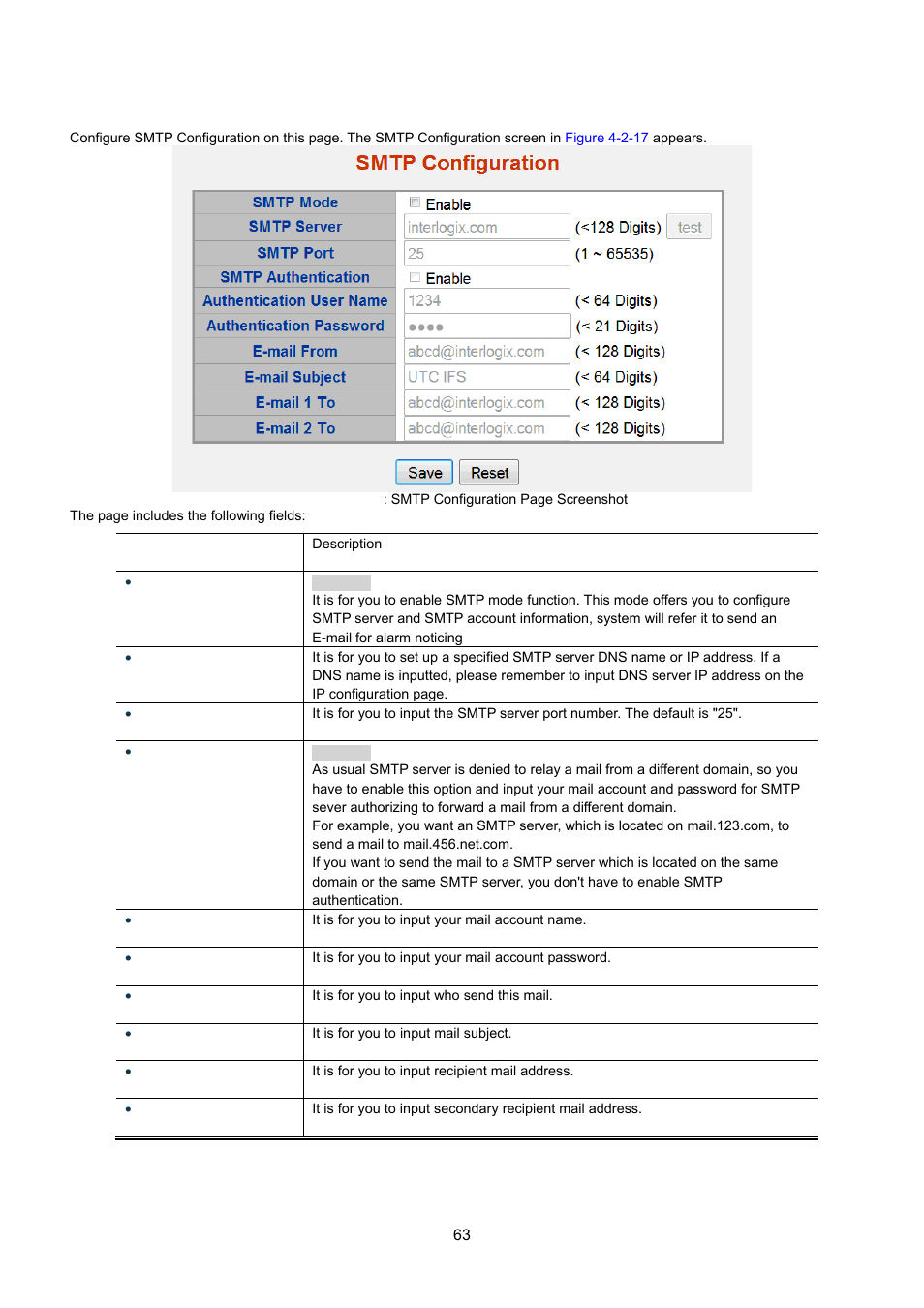 14 smtp configuration | Interlogix NS3550-8T-2S User Manual User Manual | Page 63 / 495