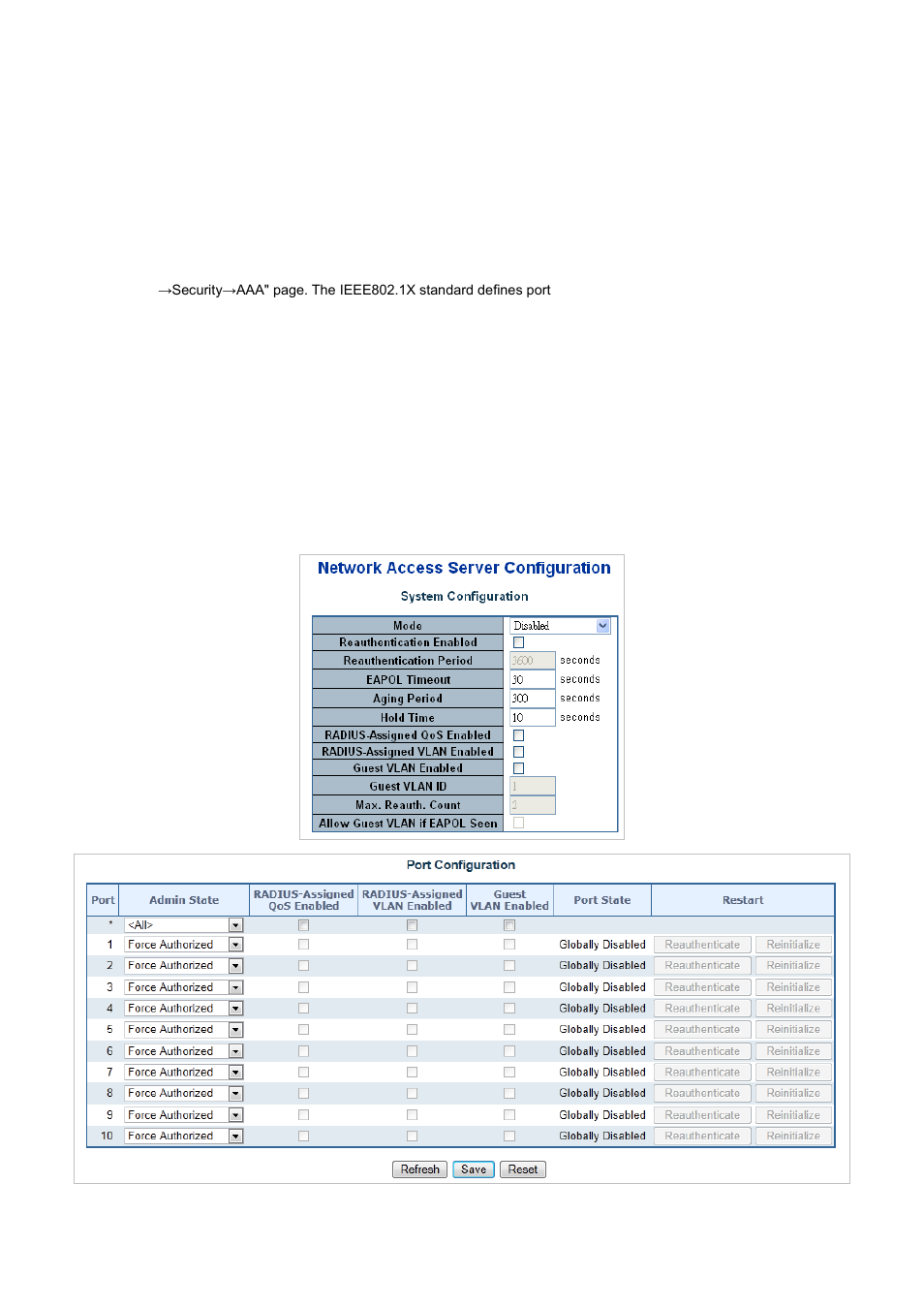 3 network access server configuration | Interlogix NS3550-2T-8S User Manual User Manual | Page 238 / 631