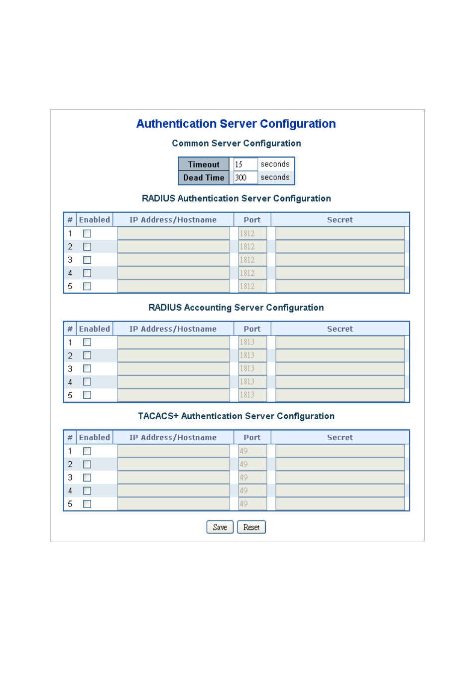 6 authentication server configuration | Interlogix NS3550-2T-8S User Manual User Manual | Page 251 / 631