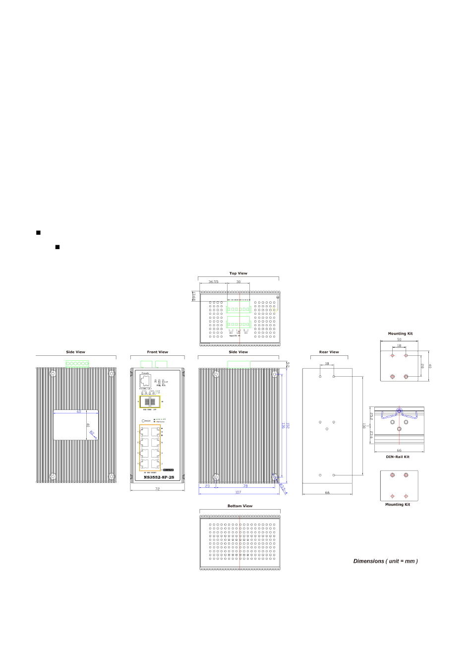 Installation, 1 hardware descriptions, 1 physical dimensions | Interlogix NS3550-2T-8S User Manual User Manual | Page 38 / 631
