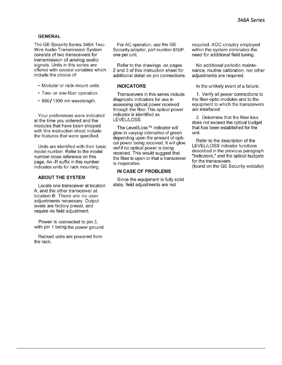 Interlogix 346A Series User Manual | Page 2 / 5