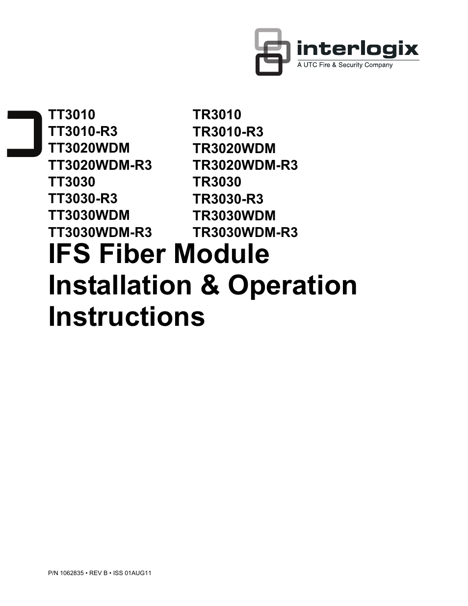 Interlogix TR3000 Series User Manual | 9 pages