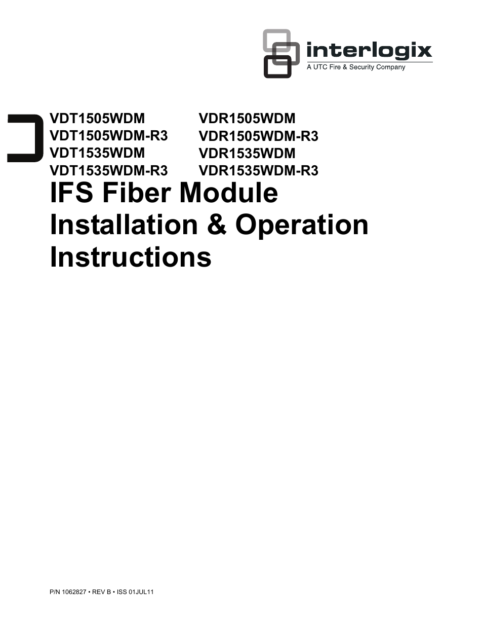 Interlogix VDR1505WDM Series User Manual | 7 pages