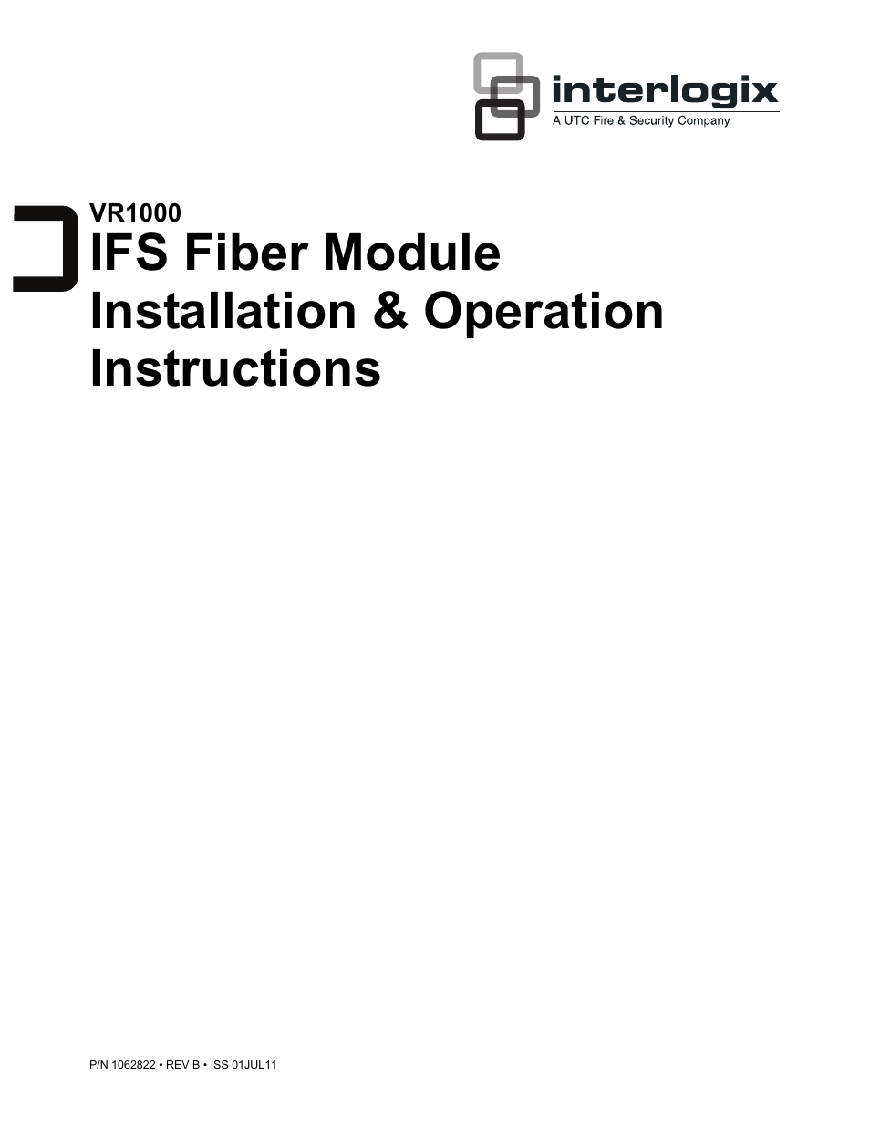 Interlogix VR1000 Series User Manual | 6 pages