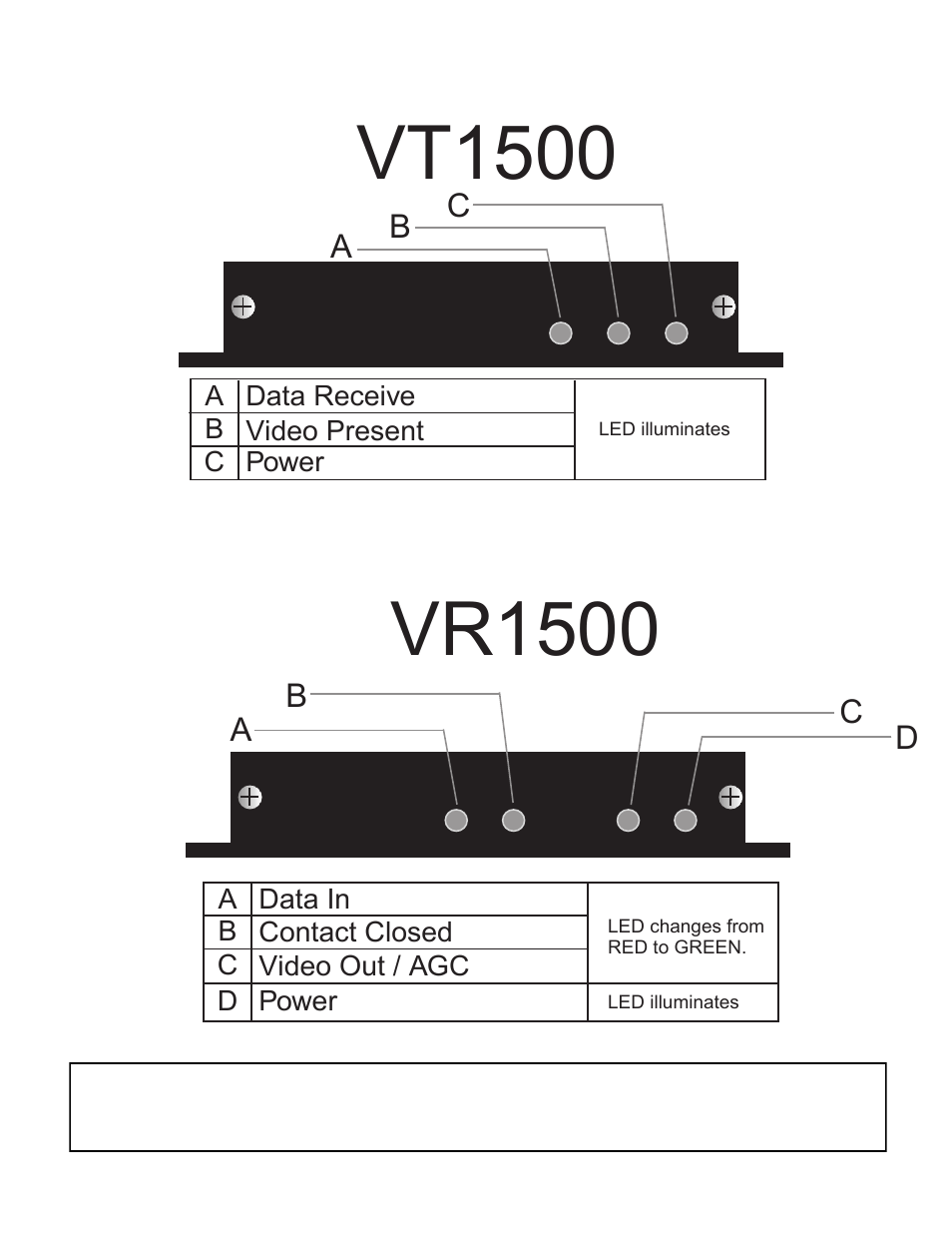 Vt1500, Vr1500 | Interlogix VR1500 Series User Manual | Page 4 / 8