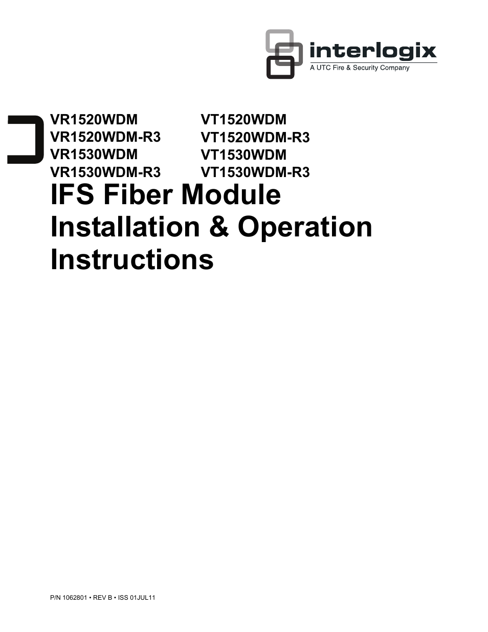 Interlogix VR1500WDM Series User Manual | 8 pages