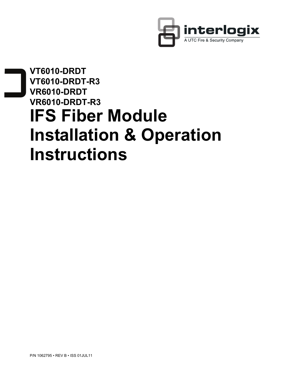Interlogix VR6010-DRDT Series User Manual | 7 pages