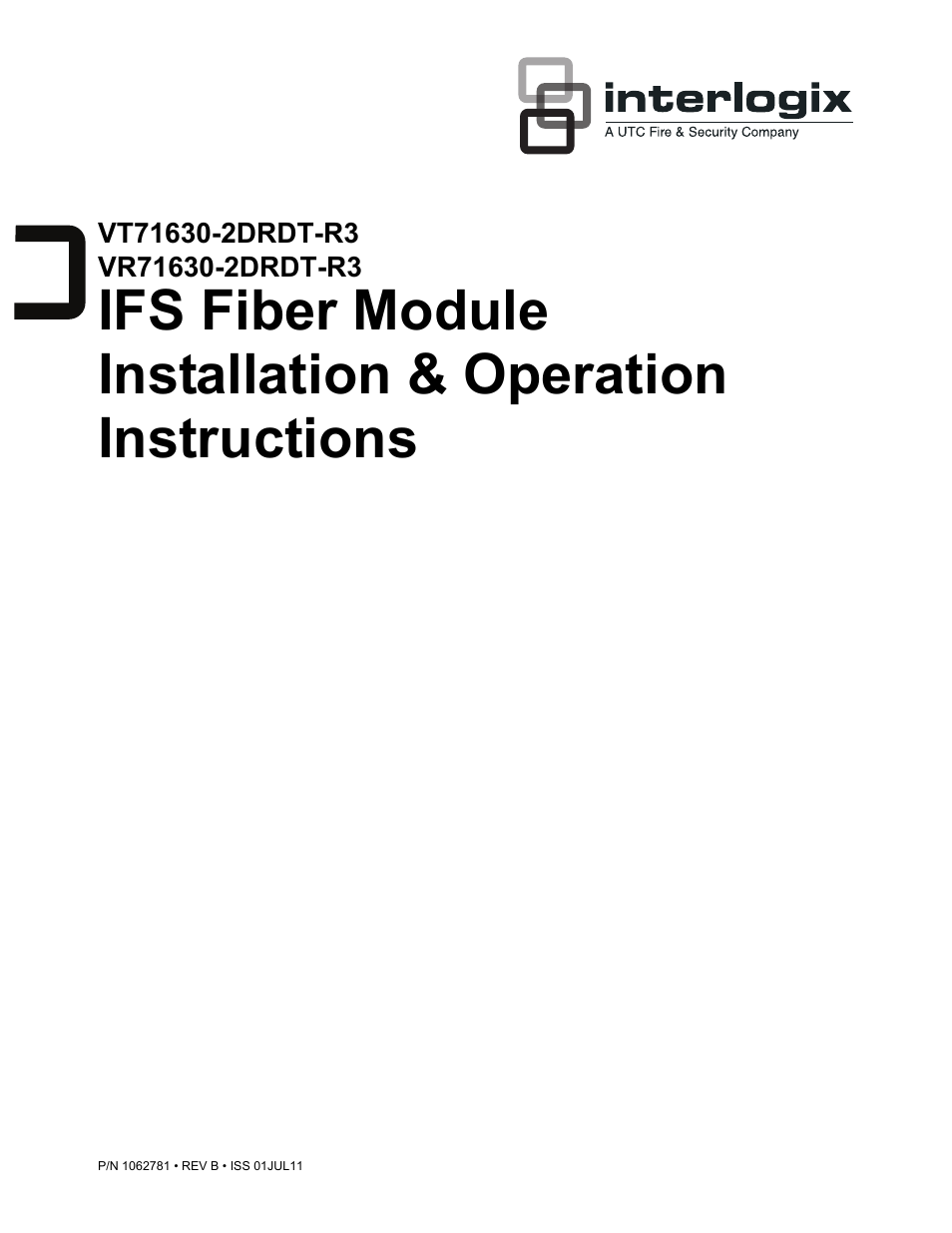 Interlogix VR71630-2DRDT-R3 Series User Manual | 7 pages