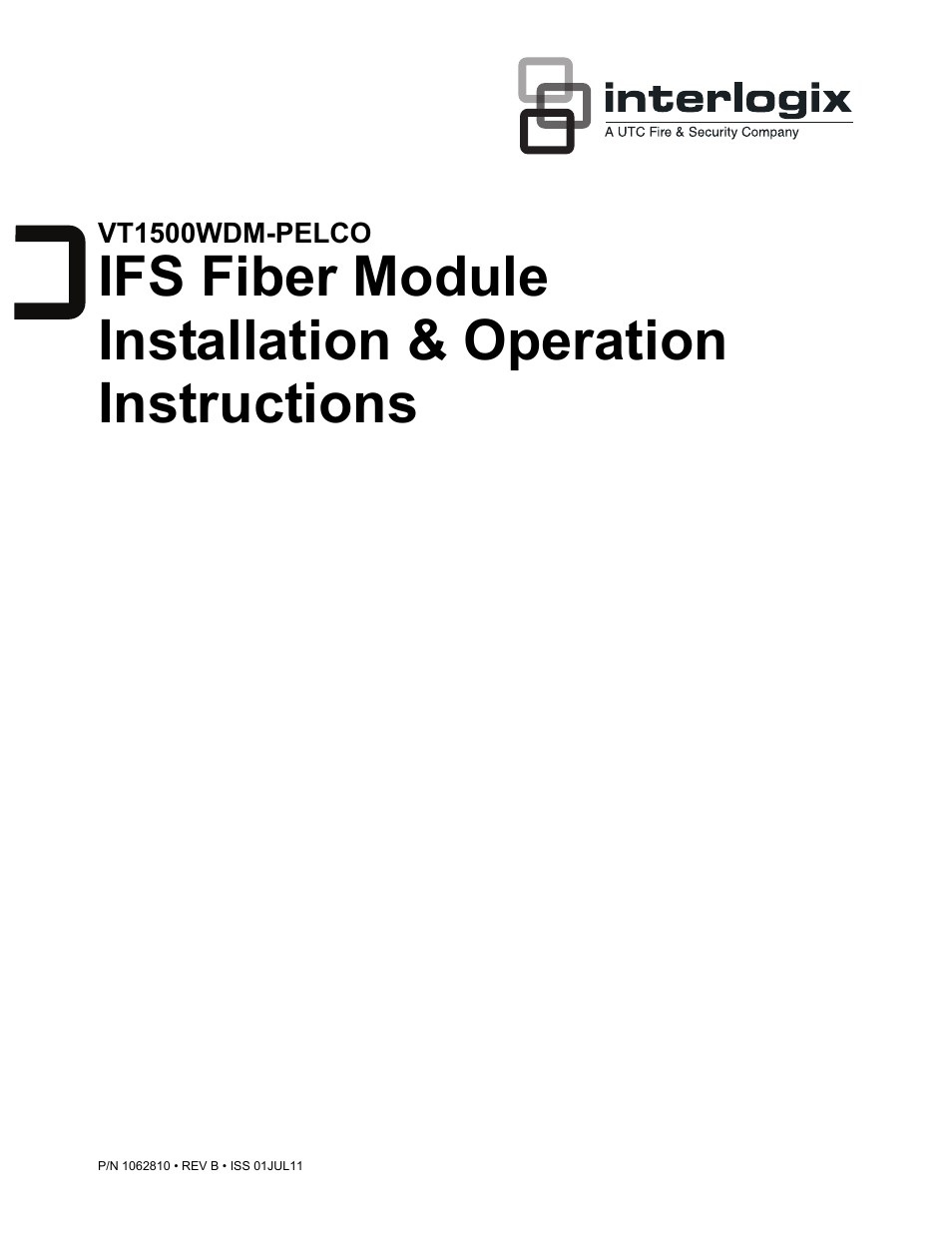 Interlogix VT1500WDM-Pelco Series User Manual | 5 pages