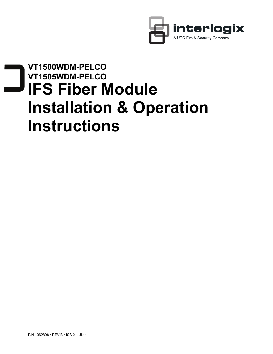 Interlogix VT1505WDM-Pelco Series User Manual | 5 pages