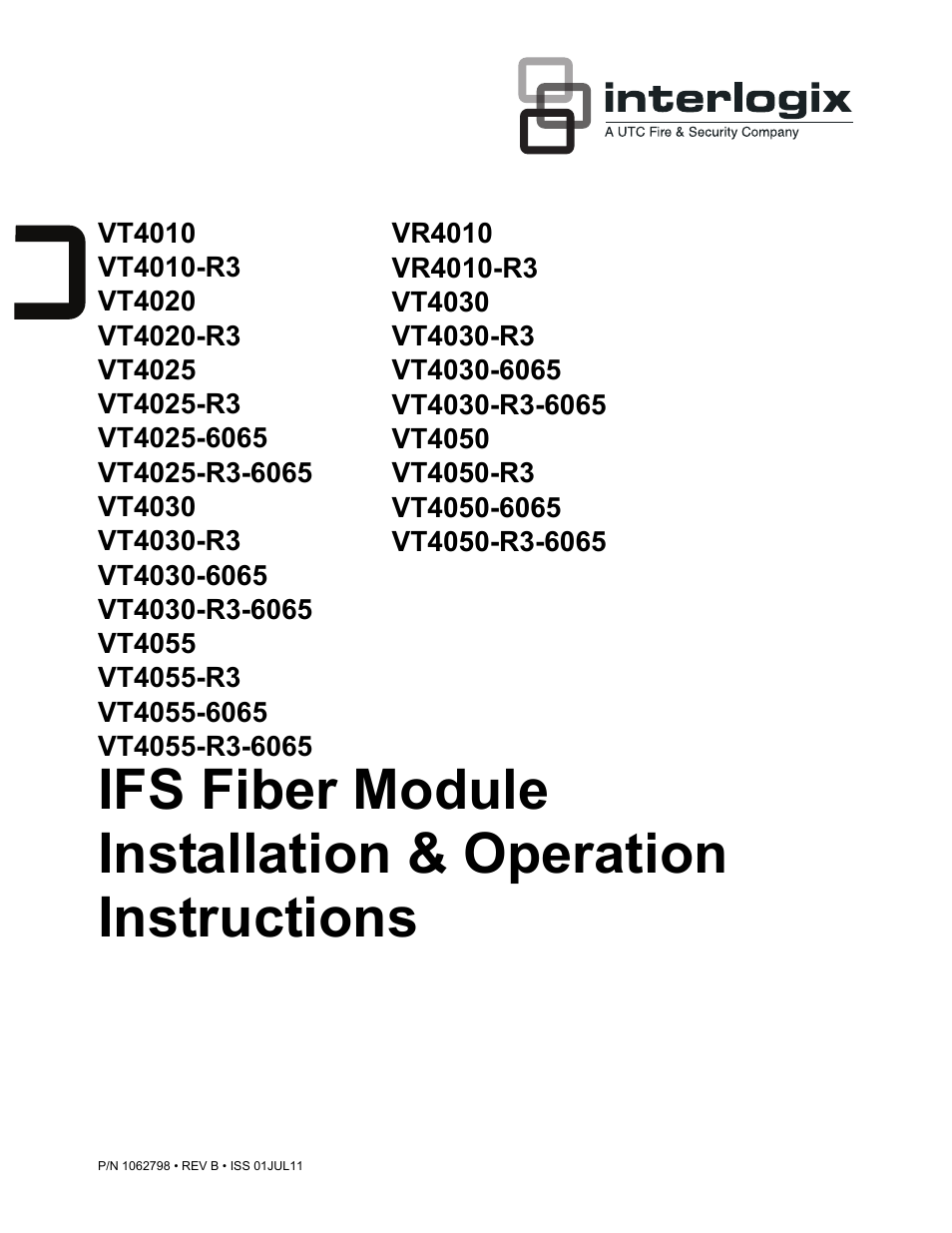 Interlogix VR4000 Series User Manual | 6 pages