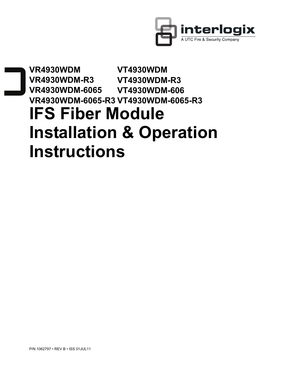Interlogix VR4930WDM Series User Manual | 8 pages