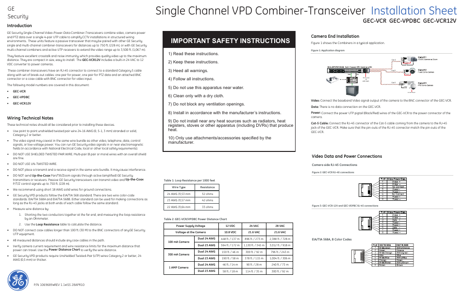 Interlogix VDP-B Series User Manual | 2 pages