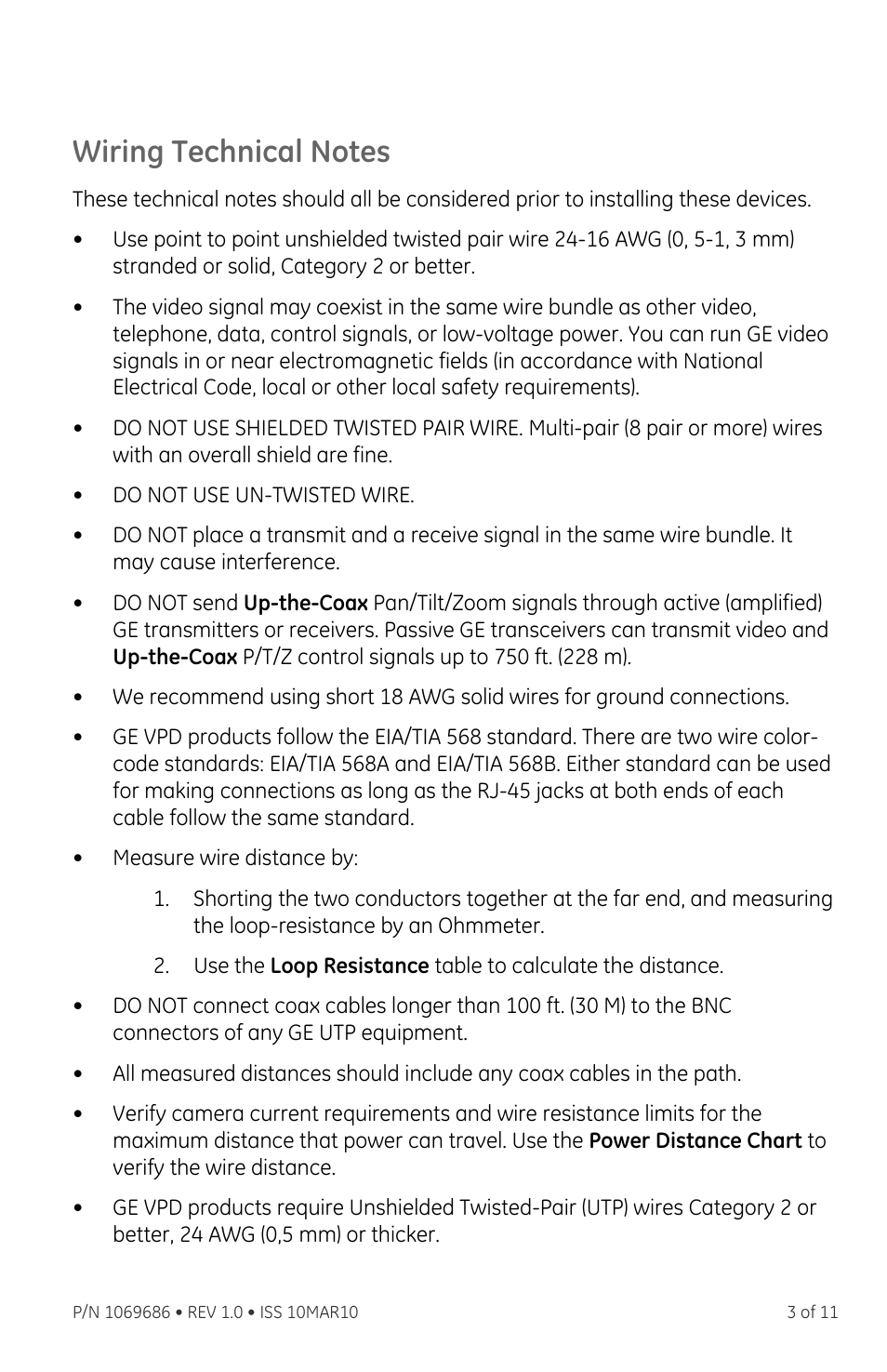 Wiring technical notes | Interlogix VDP-ESP Series User Manual | Page 3 / 11