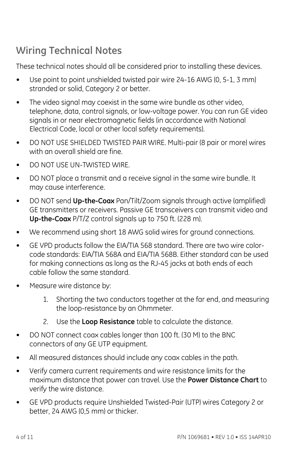 Wiring technical notes | Interlogix VTP-AR6 Series User Manual | Page 4 / 11