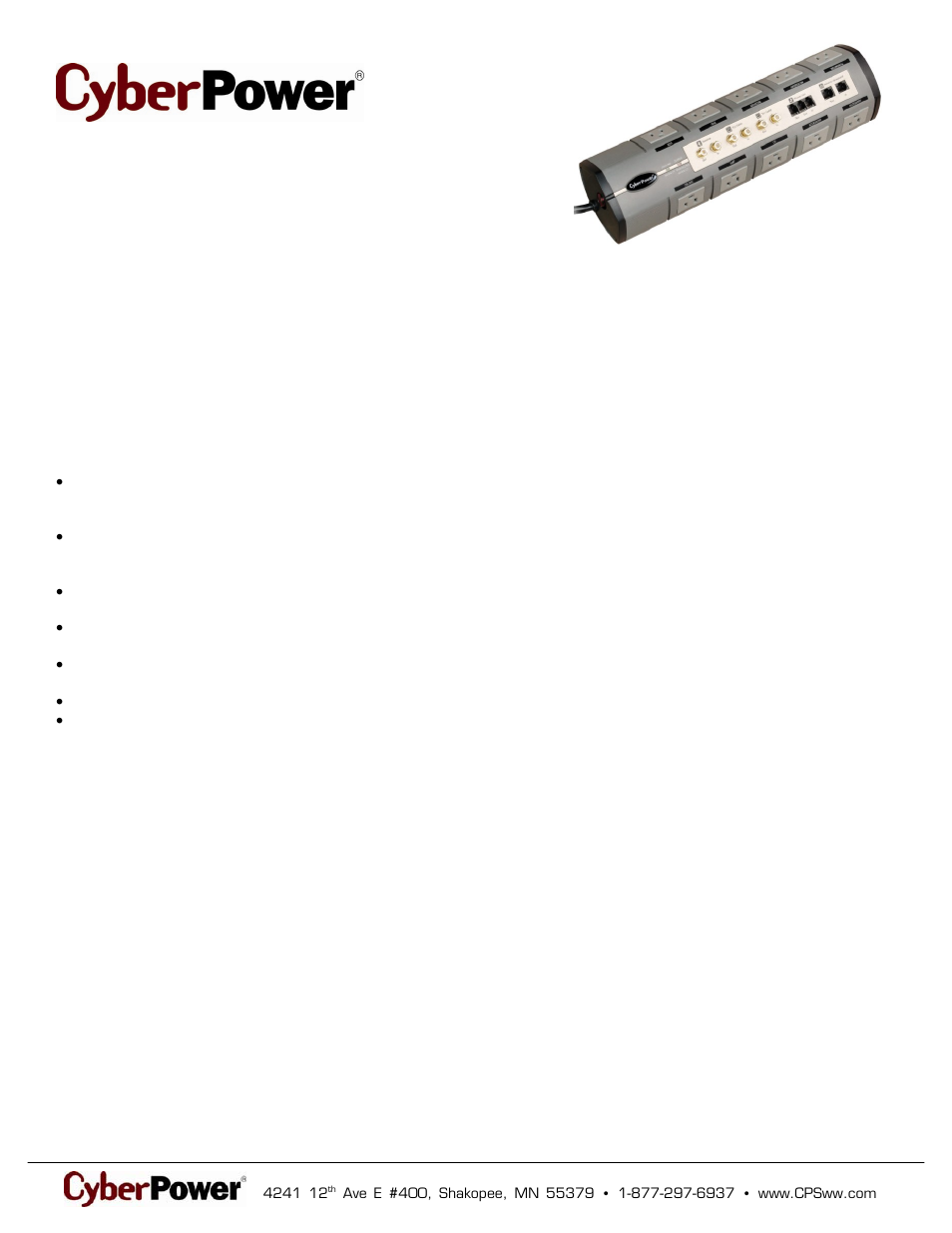 CyberPower Systems 1010HT User Manual | 2 pages
