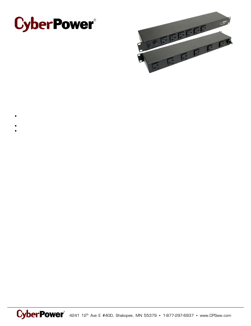CyberPower CPS1220RM User Manual | 2 pages