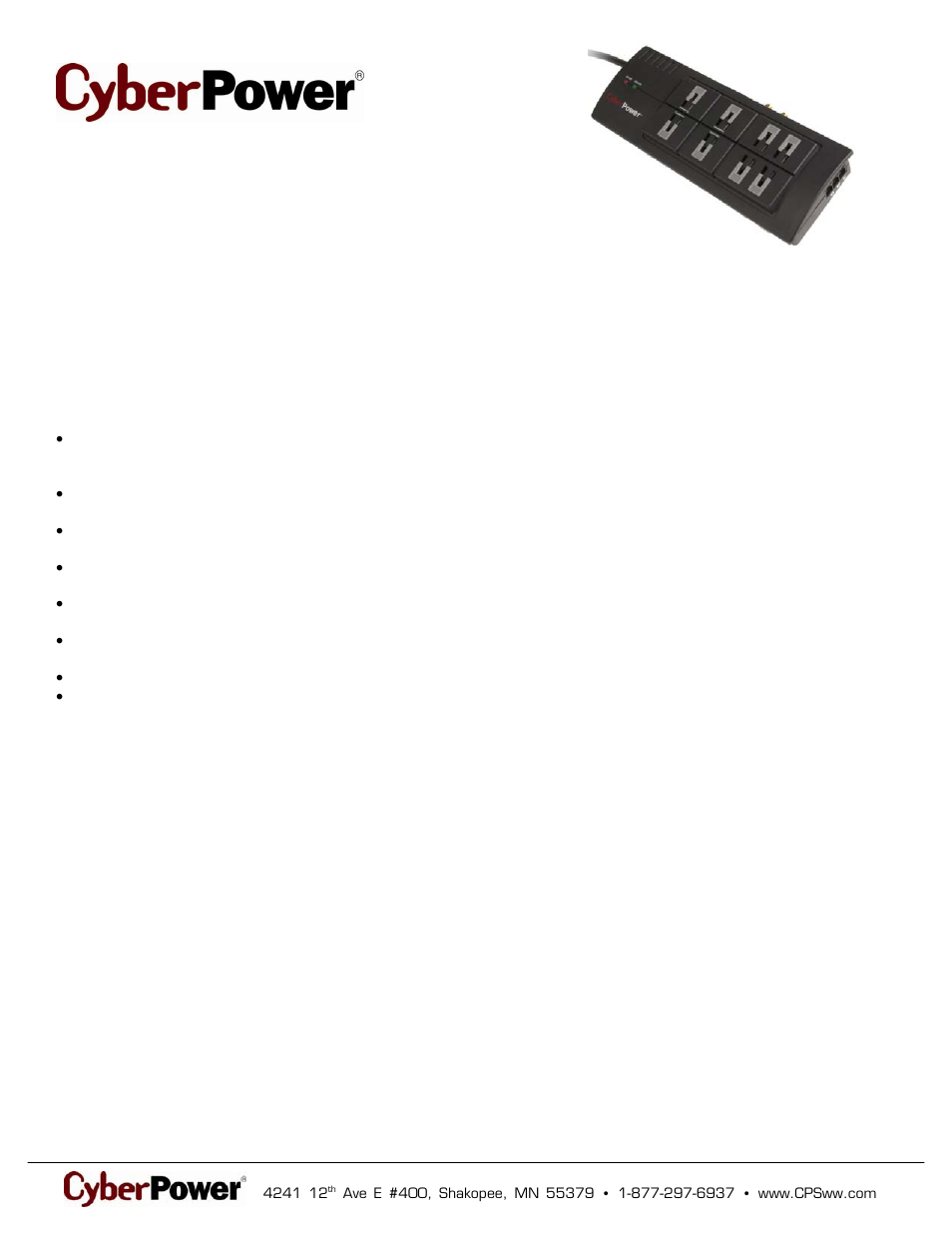 CyberPower Systems 649532008803 User Manual | 2 pages