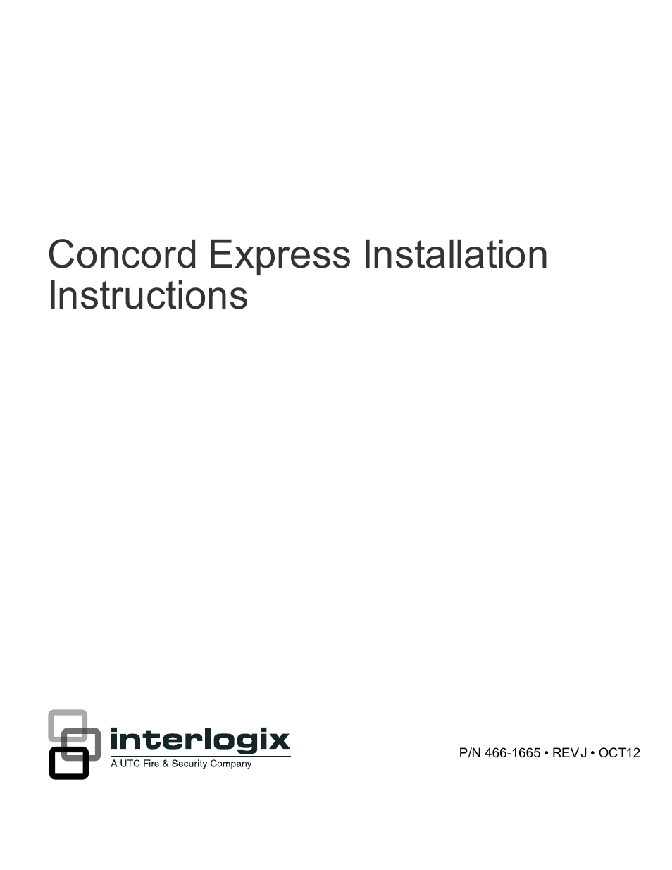 Interlogix Concord Express Installation Manual User Manual | 117 pages