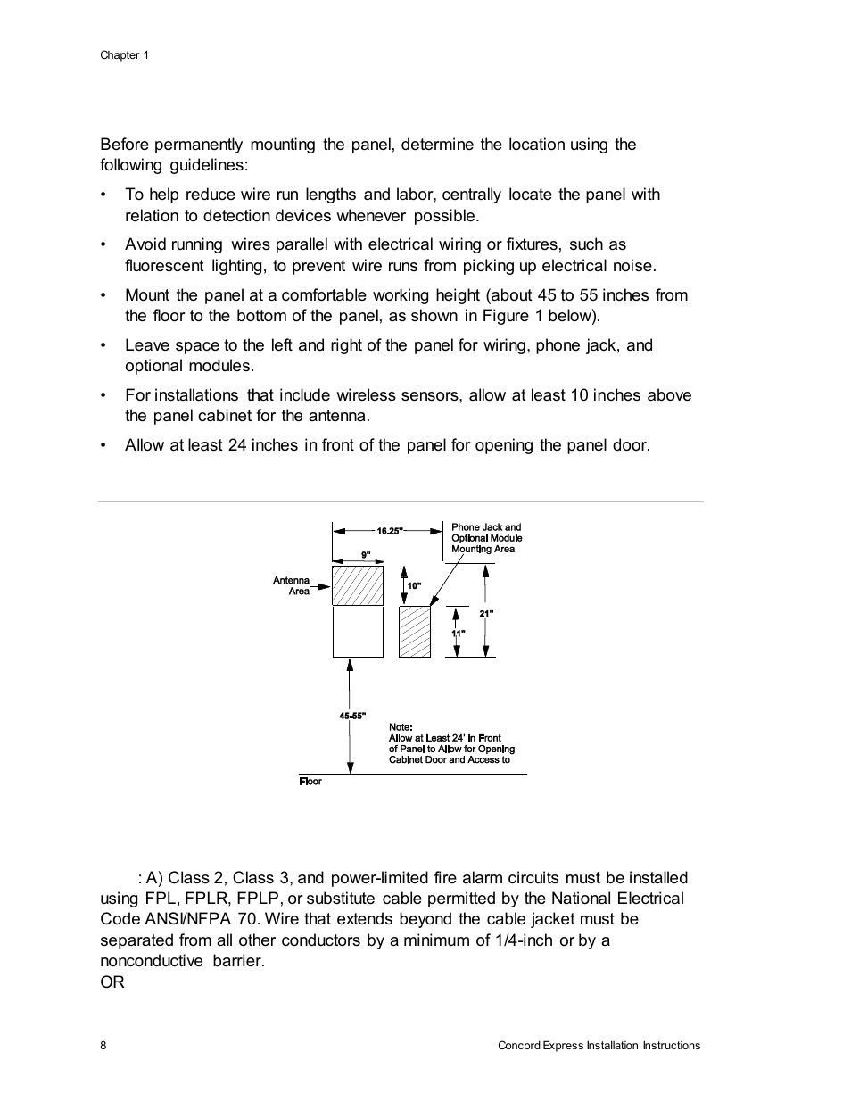 Determine the panel location, Total system power and wire length guidelines | Interlogix Concord Express Installation Manual User Manual | Page 14 / 117