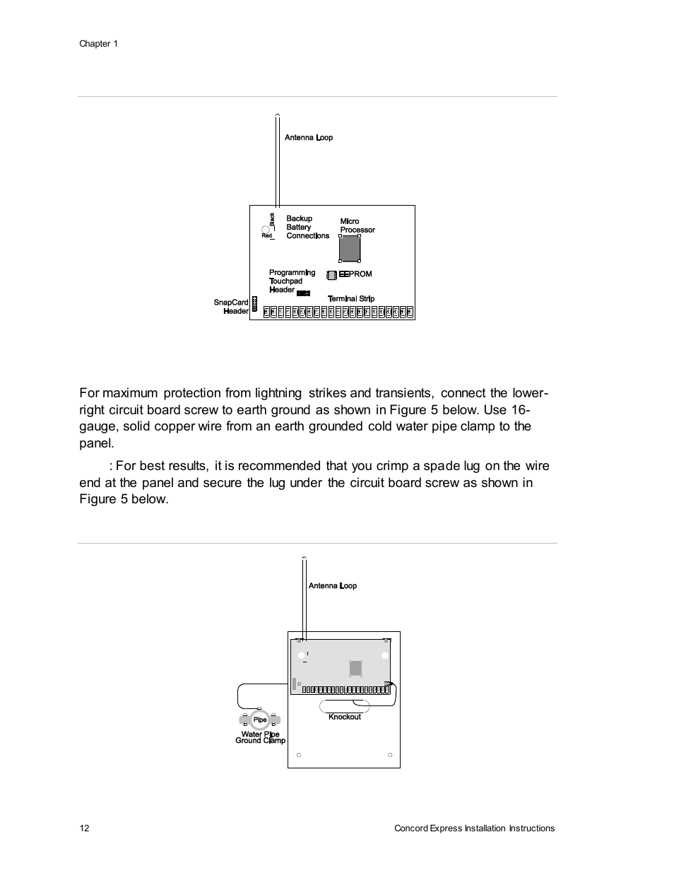Connecting the panel to earth ground | Interlogix Concord Express Installation Manual User Manual | Page 18 / 117