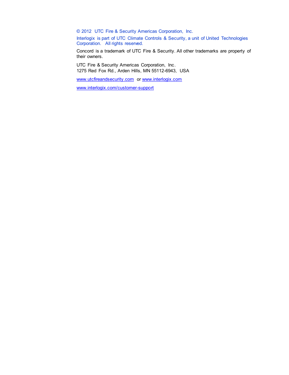 Interlogix Concord Express User Manual User Manual | Page 2 / 62