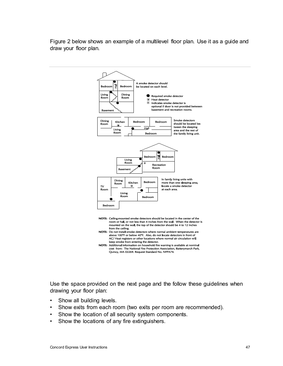 Floor plan example, Your floor plan | Interlogix Concord Express User Manual User Manual | Page 53 / 62