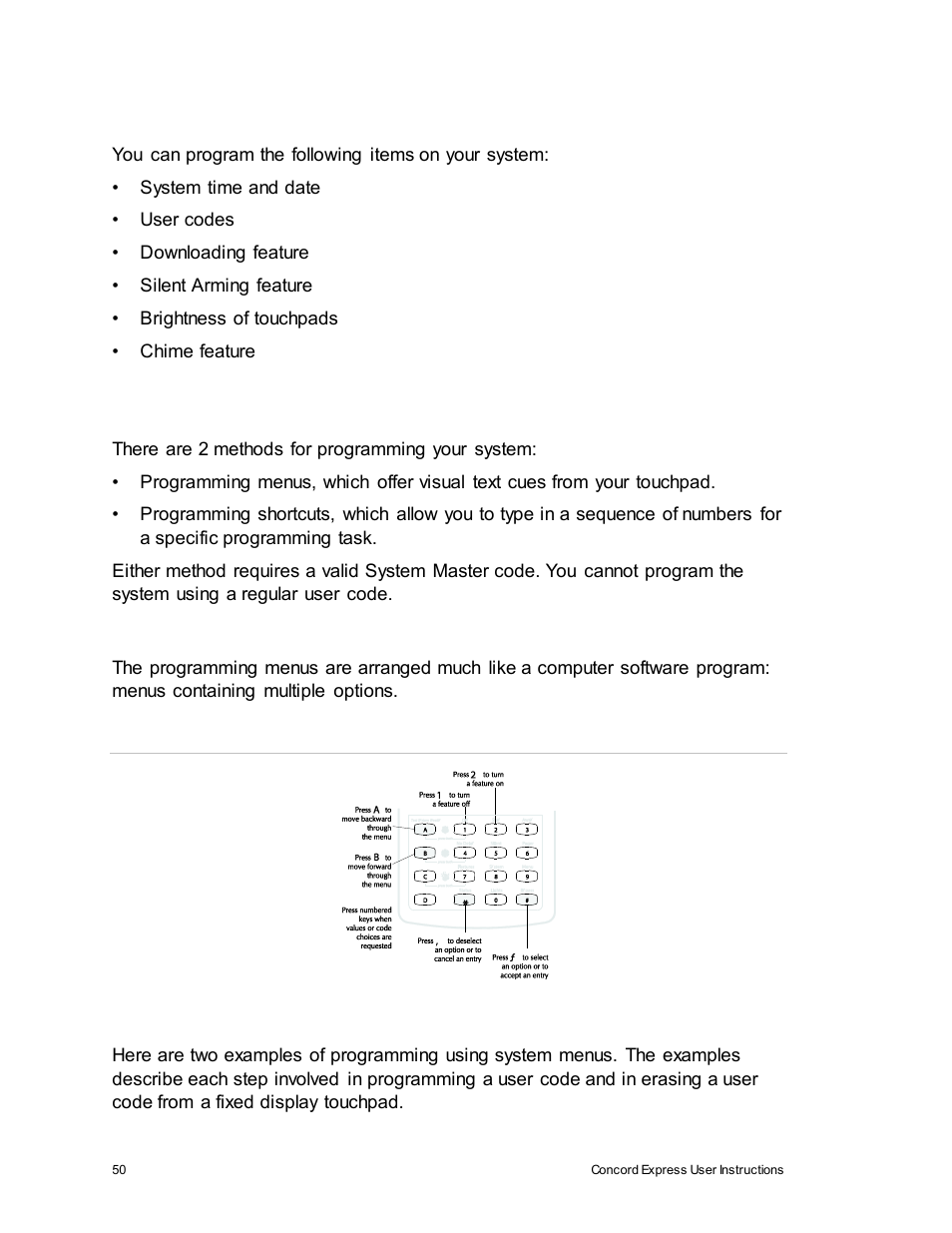Appendix c: programming your system, Two methods to program your system | Interlogix Concord Express User Manual User Manual | Page 56 / 62