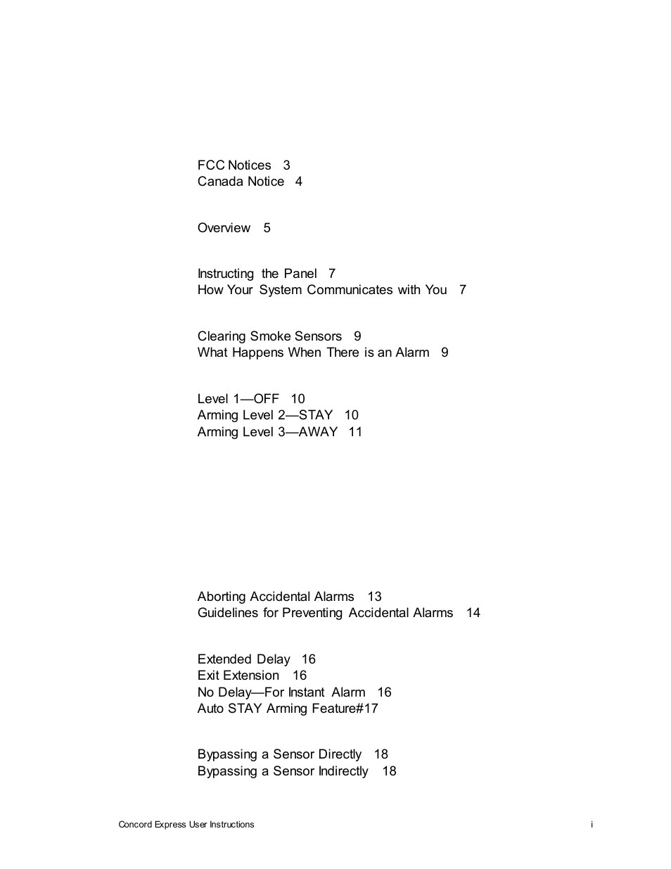 Content | Interlogix Concord Express User Manual User Manual | Page 7 / 62