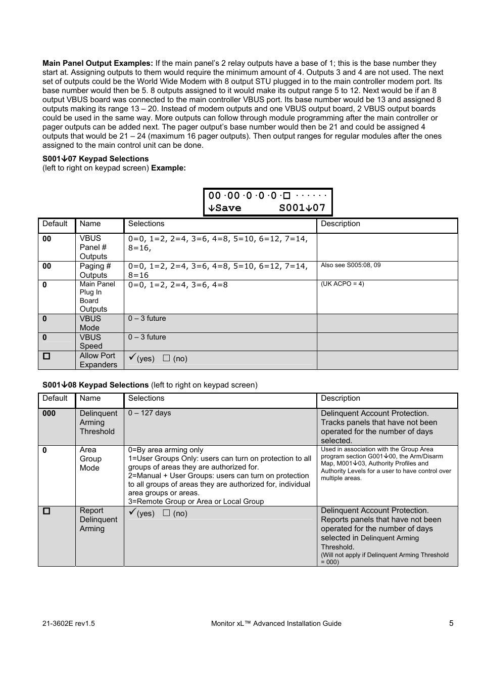 Save s001 | Interlogix Monitor XL Advanced Installation Guide User Manual | Page 11 / 76