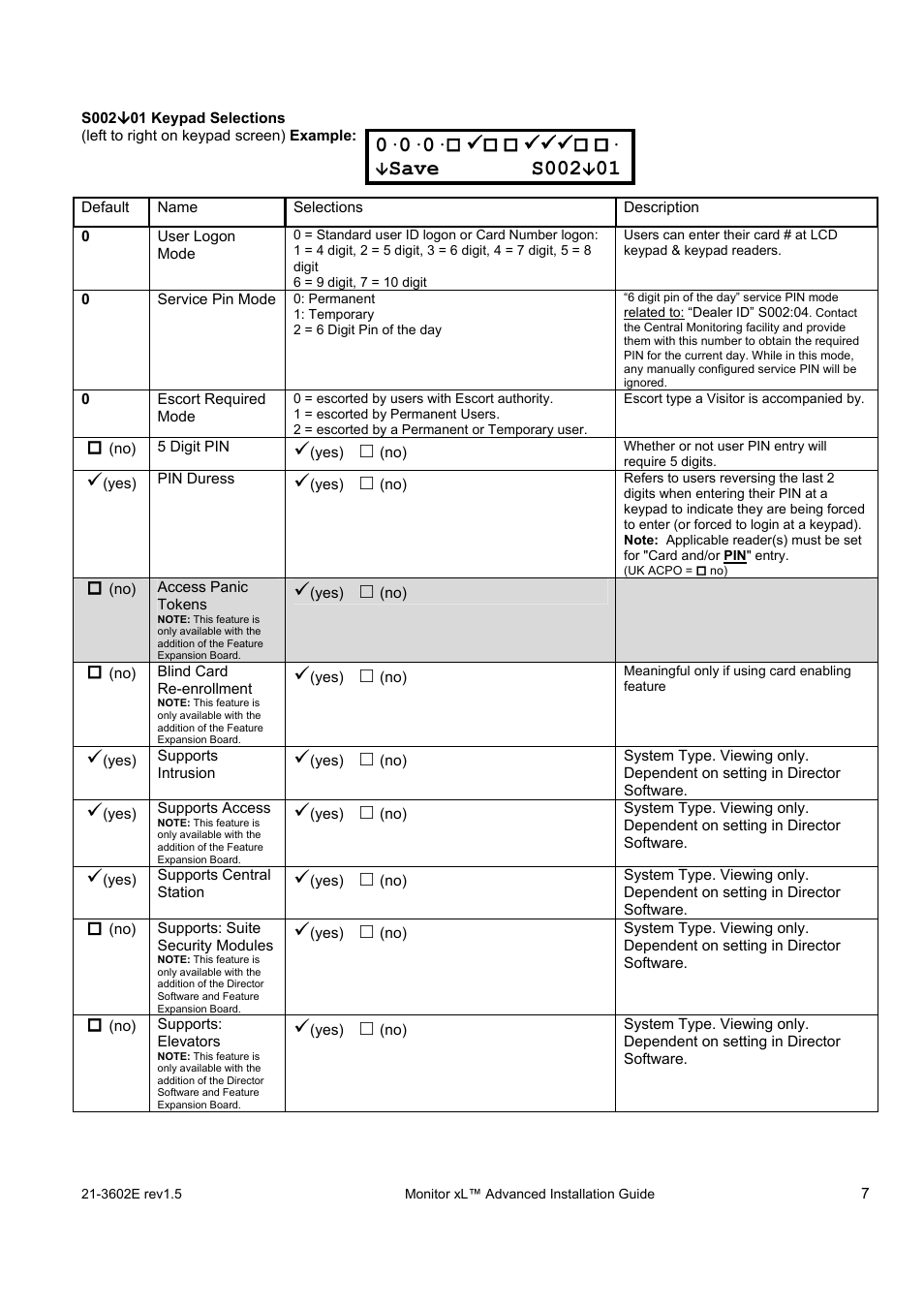 Save s002 | Interlogix Monitor XL Advanced Installation Guide User Manual | Page 13 / 76