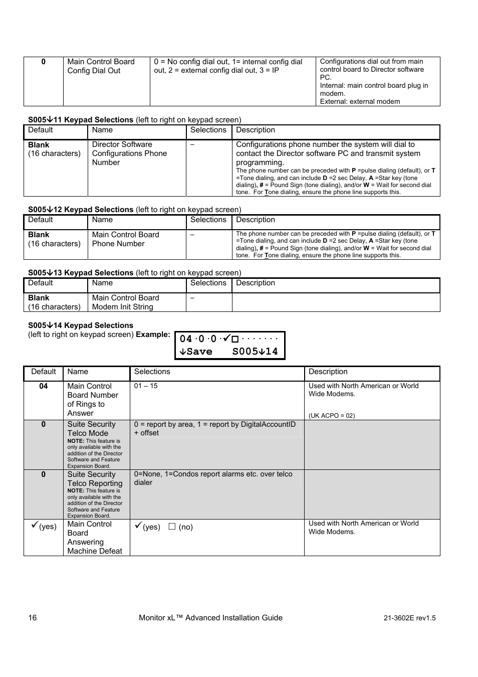 Save s005 | Interlogix Monitor XL Advanced Installation Guide User Manual | Page 22 / 76