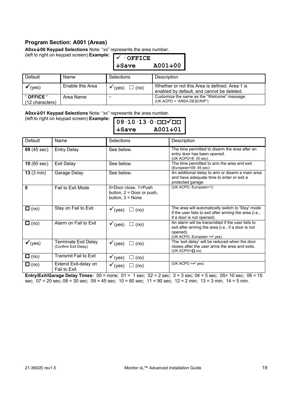 Office, Save a001 | Interlogix Monitor XL Advanced Installation Guide User Manual | Page 25 / 76