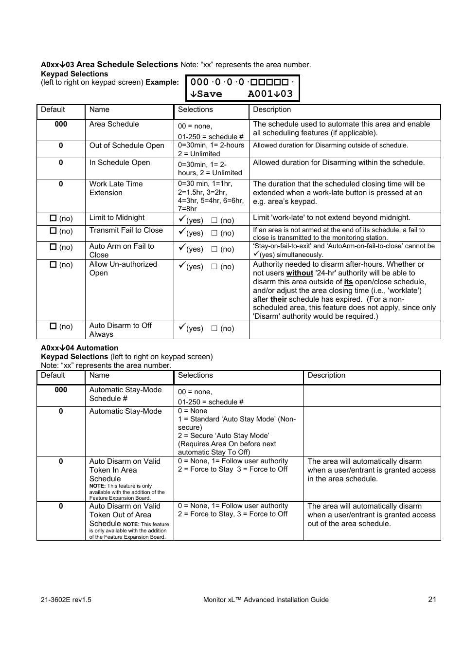 Save a001 | Interlogix Monitor XL Advanced Installation Guide User Manual | Page 27 / 76