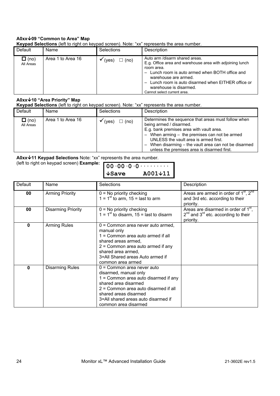 Save a001 | Interlogix Monitor XL Advanced Installation Guide User Manual | Page 30 / 76