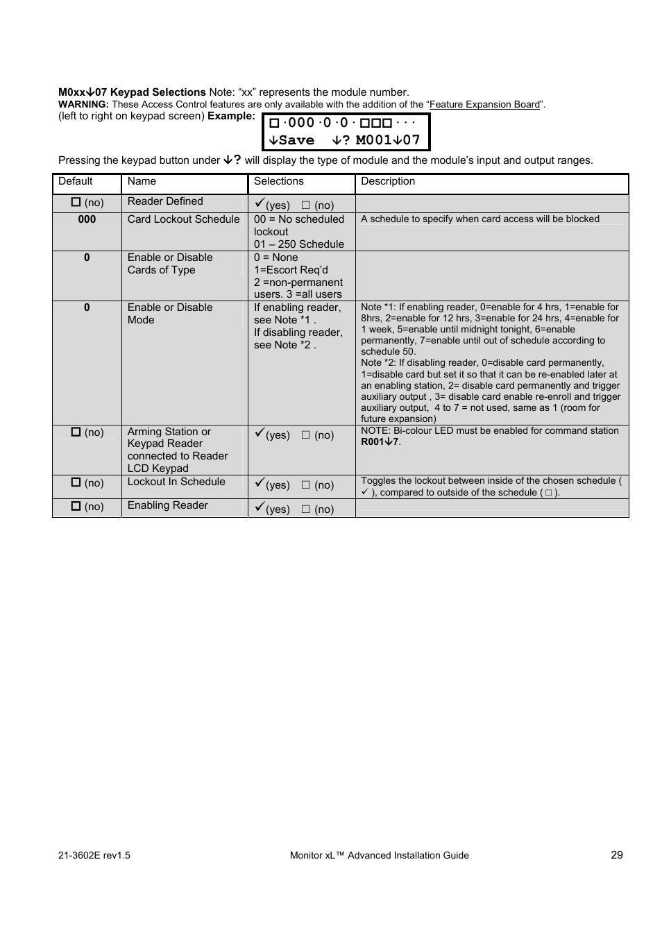 Save, M001 | Interlogix Monitor XL Advanced Installation Guide User Manual | Page 35 / 76