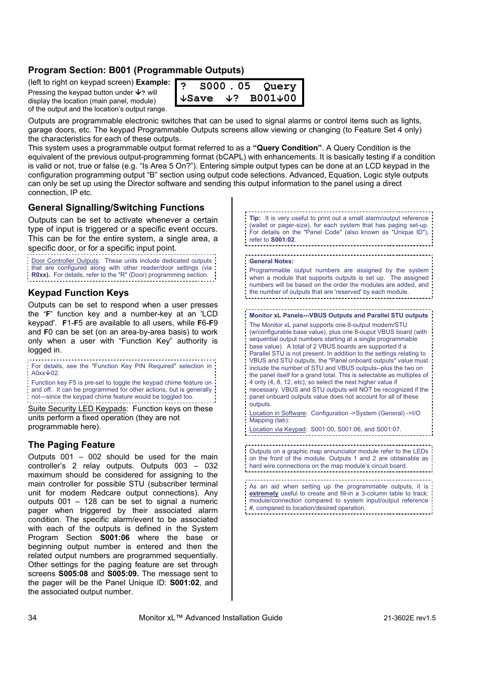 Save, B001 | Interlogix Monitor XL Advanced Installation Guide User Manual | Page 40 / 76