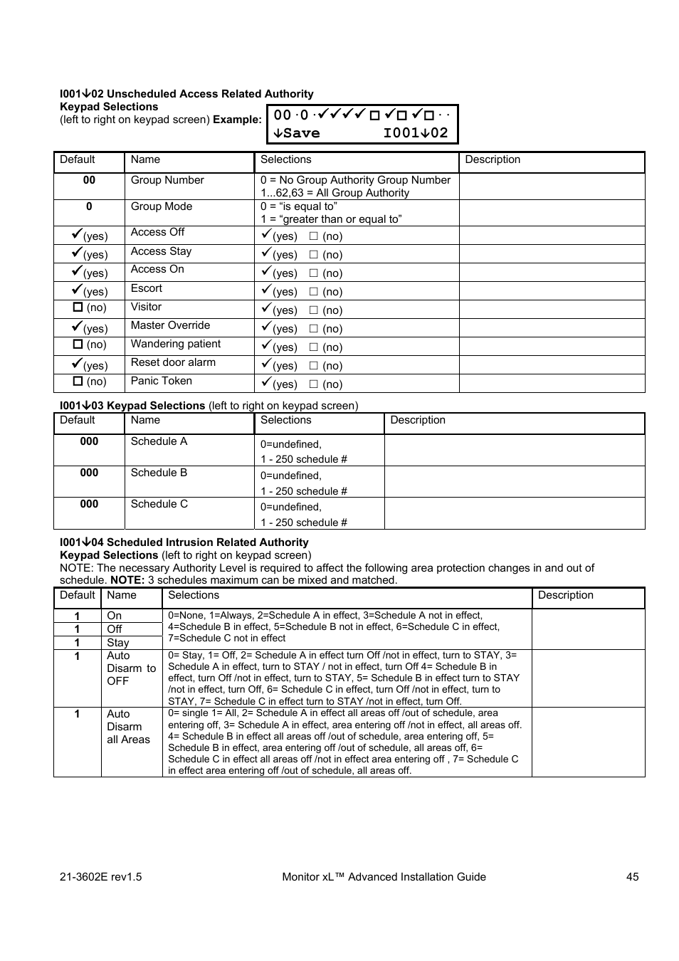 Save i001 | Interlogix Monitor XL Advanced Installation Guide User Manual | Page 51 / 76