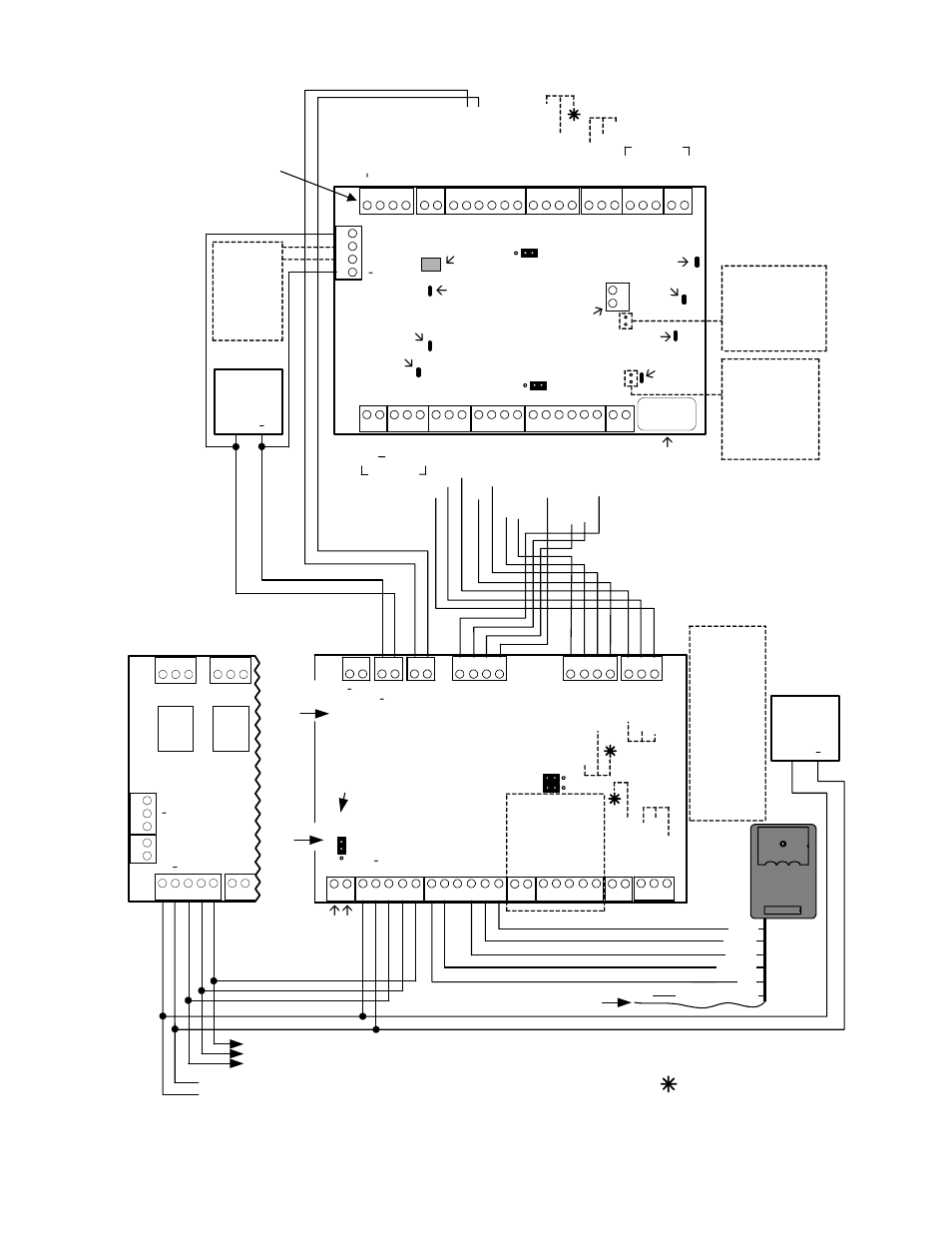 First elevator connections to 2 elevator module, 2 elevator module, Monitor ism/xl™ hardware guide 37 | Interlogix Monitor XL Hardware Guide User Manual | Page 41 / 66